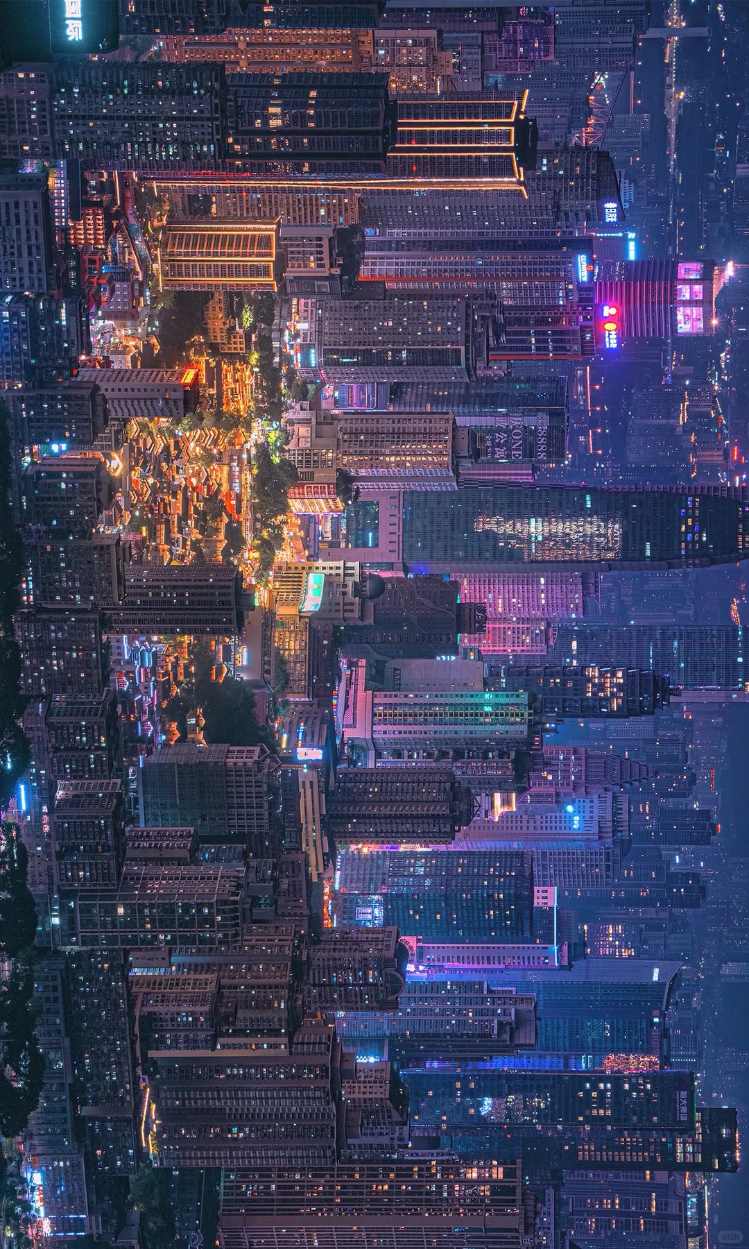 Chongqing 8D Cyberpunk Skyline at Night with river reflections and multi-level bridges